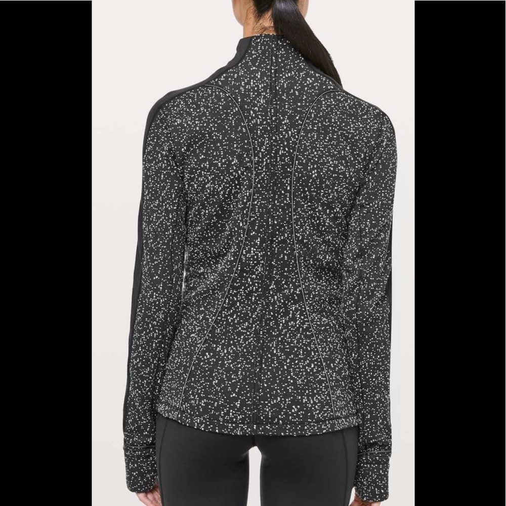LULULEMON RUN BRISKLY 1/2 ZIP-JACQUARD BLACK/WHITE - Picture 7 of 14